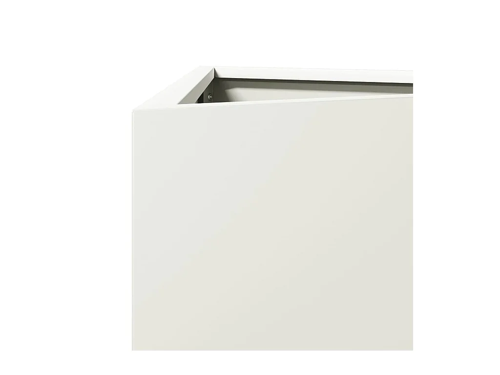 Vaso per fioriera aiuola rialzata piante fiori giardino terrazze set da 2 triangolari 50 x 43 x 75 cm acciaio bianco 02_0039105