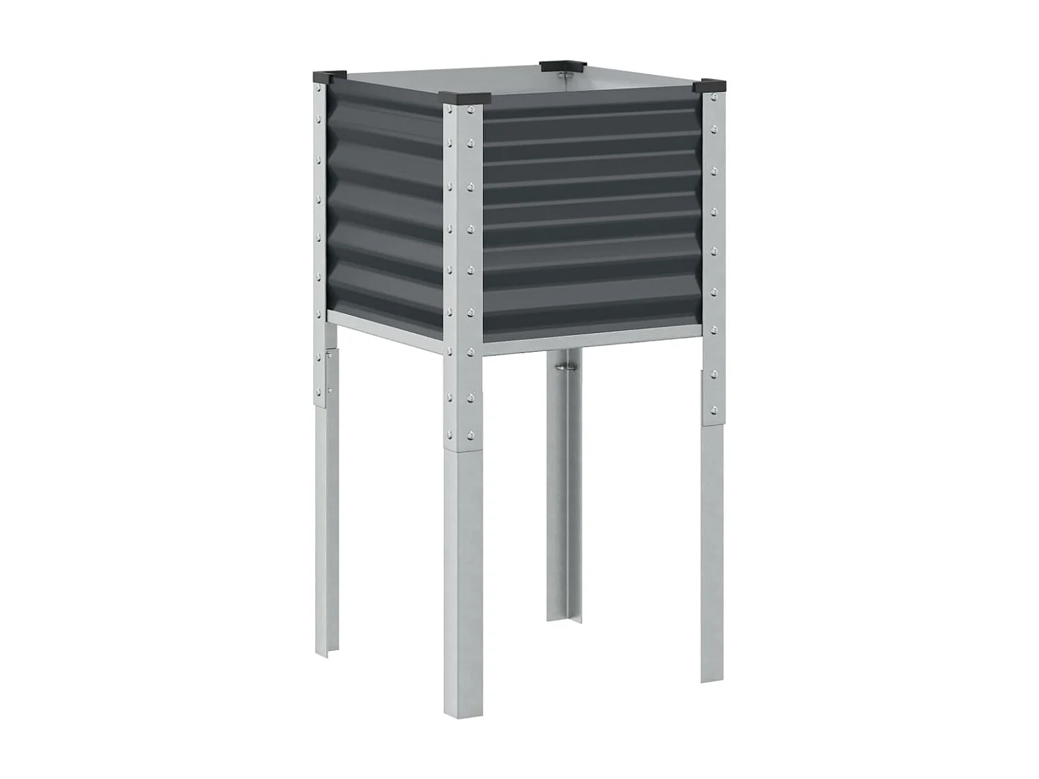 Bandeja de canteiro elevada plantas flores terraço jardim 45 x 45 x 88 cm aço antracite 02_0037613