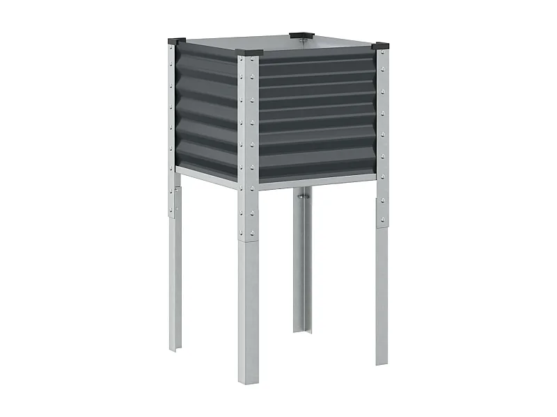 Bandeja de canteiro elevada plantas flores terraço jardim 45 x 45 x 88 cm aço antracite 02_0037613