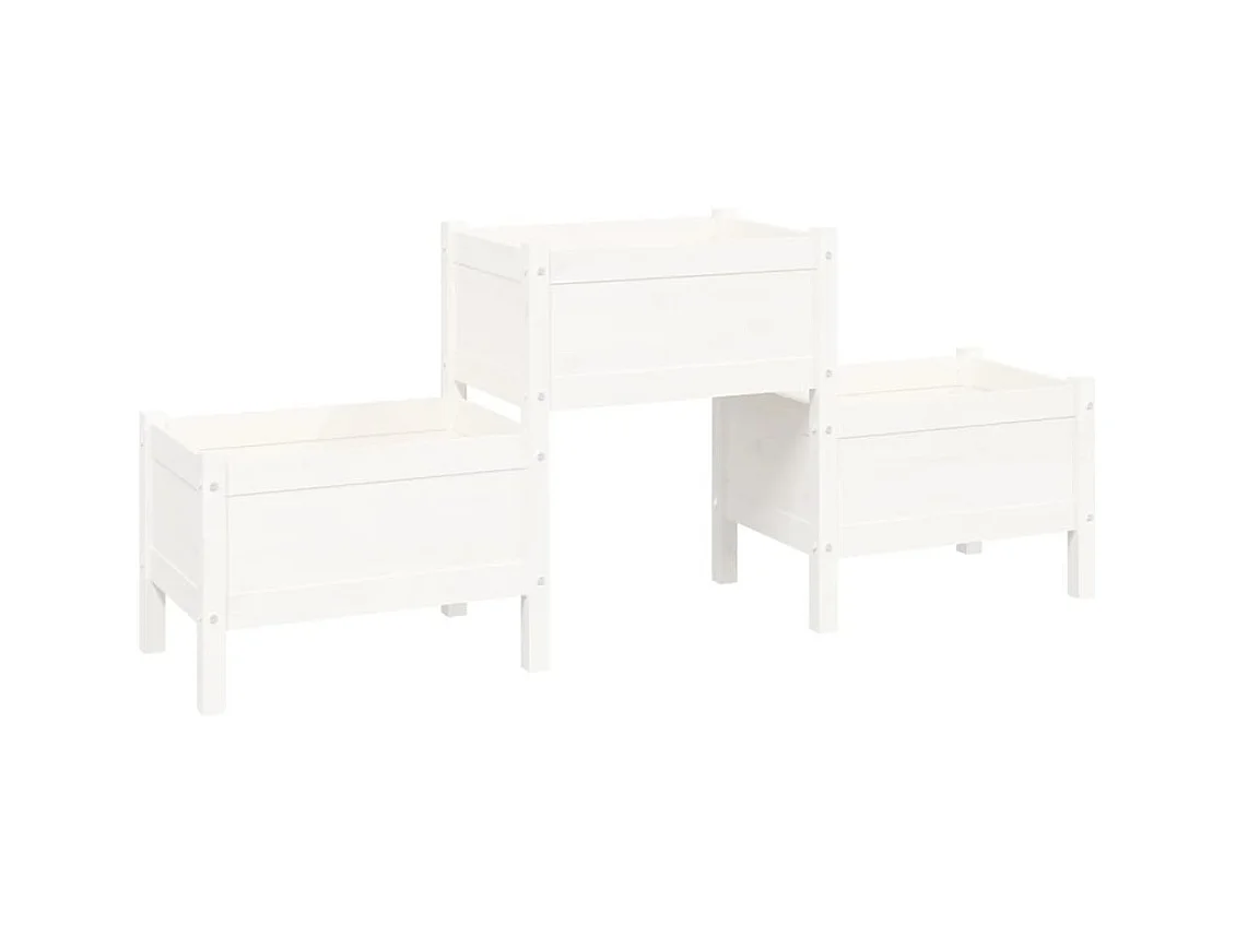 Jardinière bac lit surélevé bois blanche 178.5 x 44 x 75 cm 02_0037465