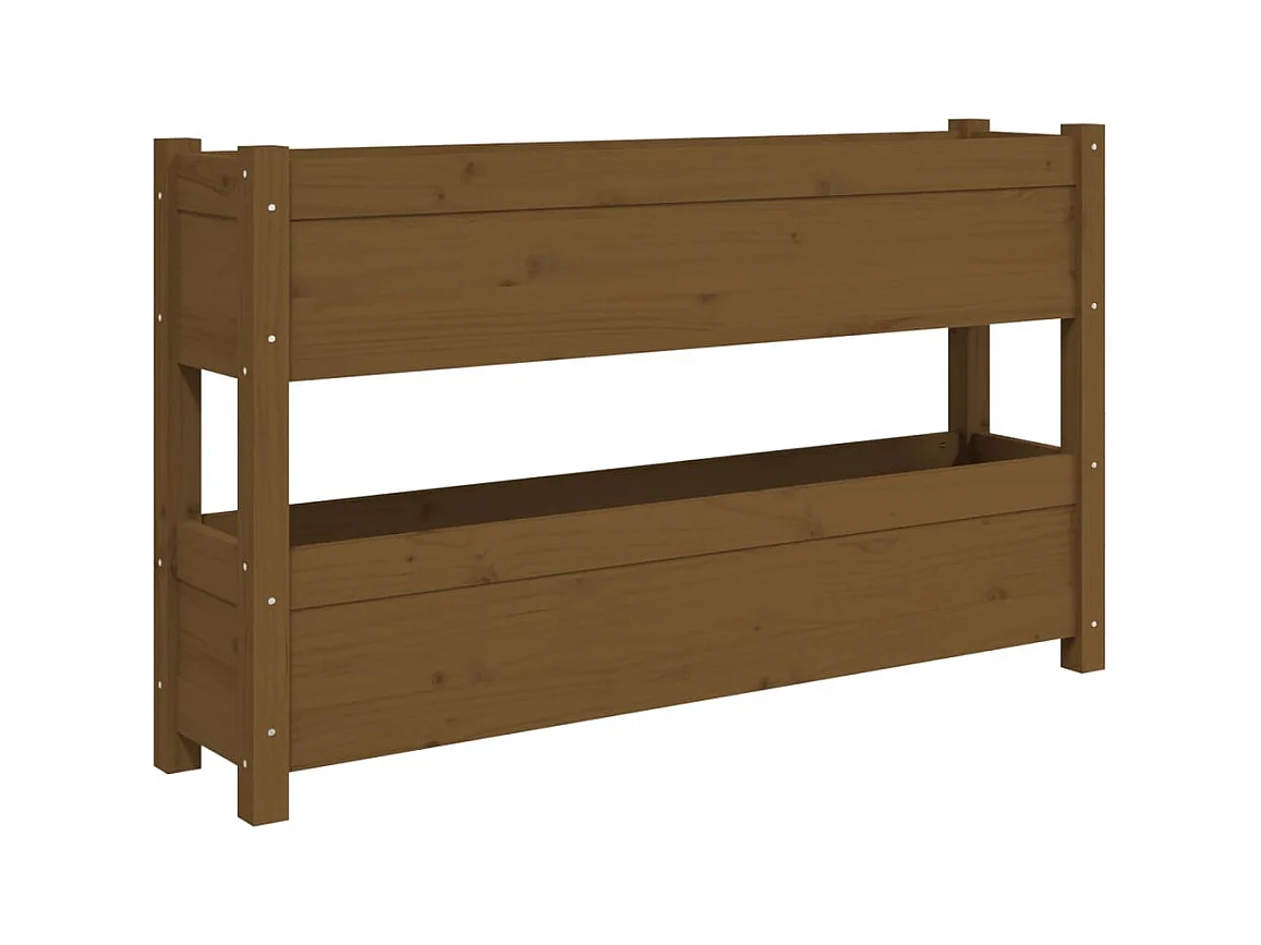 Vassoio per fioriera aiuola rialzata piante fiori terrazza giardino 112 x 25 x 66 cm legno massello di pino marrone 02_0037401