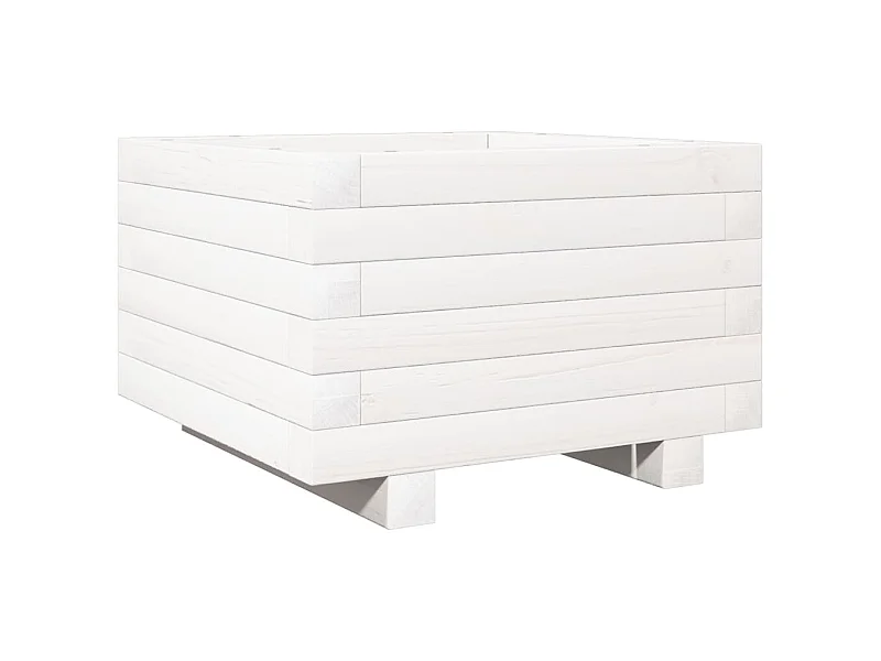 Jardinière bac lit surélevé bois blanche 40 x 40 x 45438 cm 02_0037529