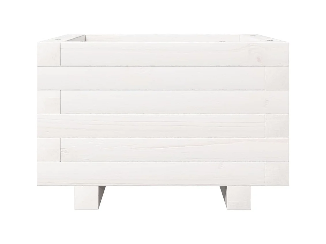 Jardinière bac lit surélevé bois blanche 40 x 40 x 45438 cm 02_0037529