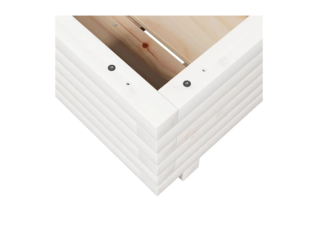 Jardinière bac lit surélevé bois blanche 40 x 40 x 45438 cm 02_0037529