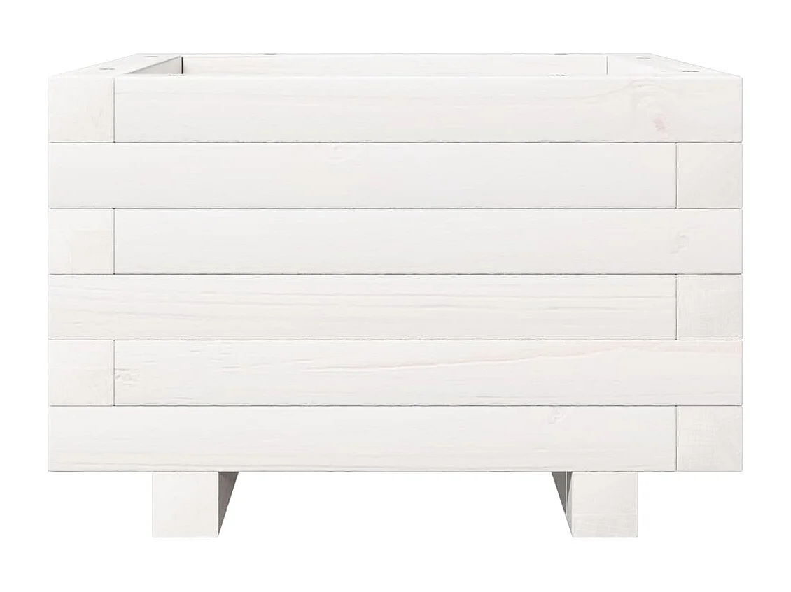 Macetero elevado bandeja plantas flores terraza jardín 40 x 40 x 26,5 cm madera maciza de pino blanco 02_0037529