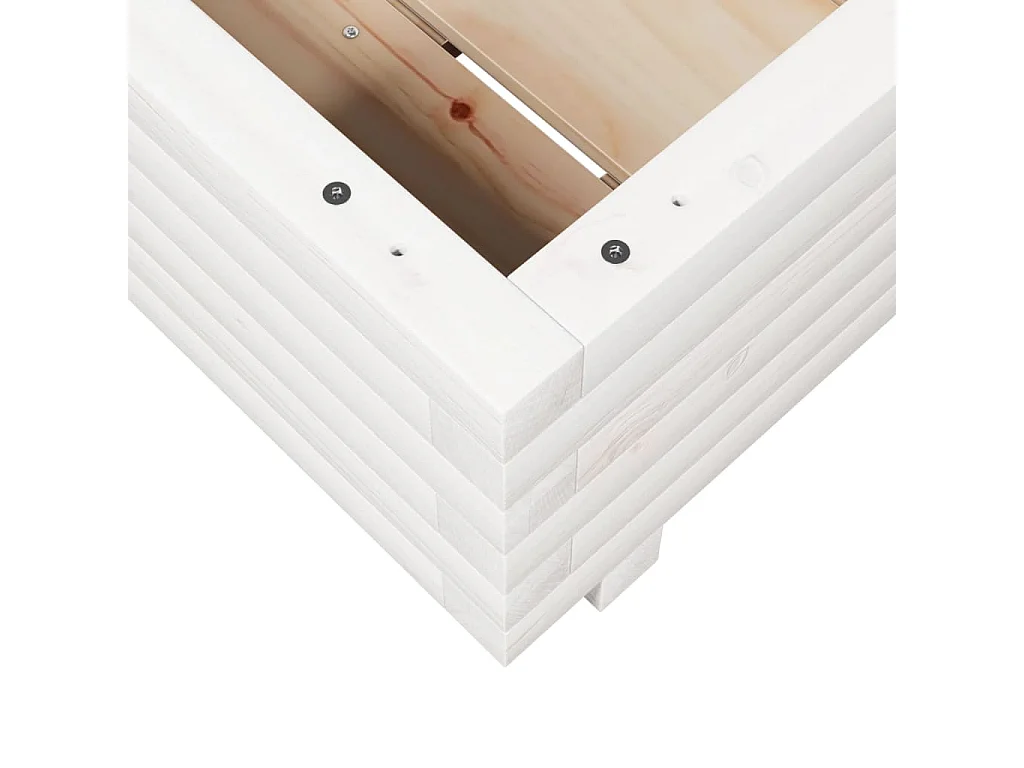 Macetero elevado bandeja plantas flores terraza jardín 40 x 40 x 26,5 cm madera maciza de pino blanco 02_0037529