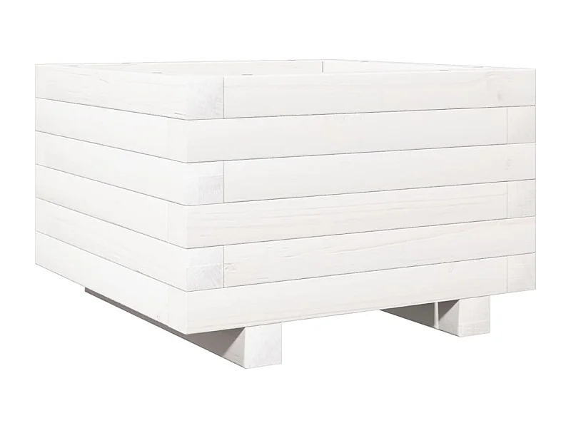 Macetero elevado bandeja plantas flores terraza jardín 40 x 40 x 26,5 cm madera maciza de pino blanco 02_0037529