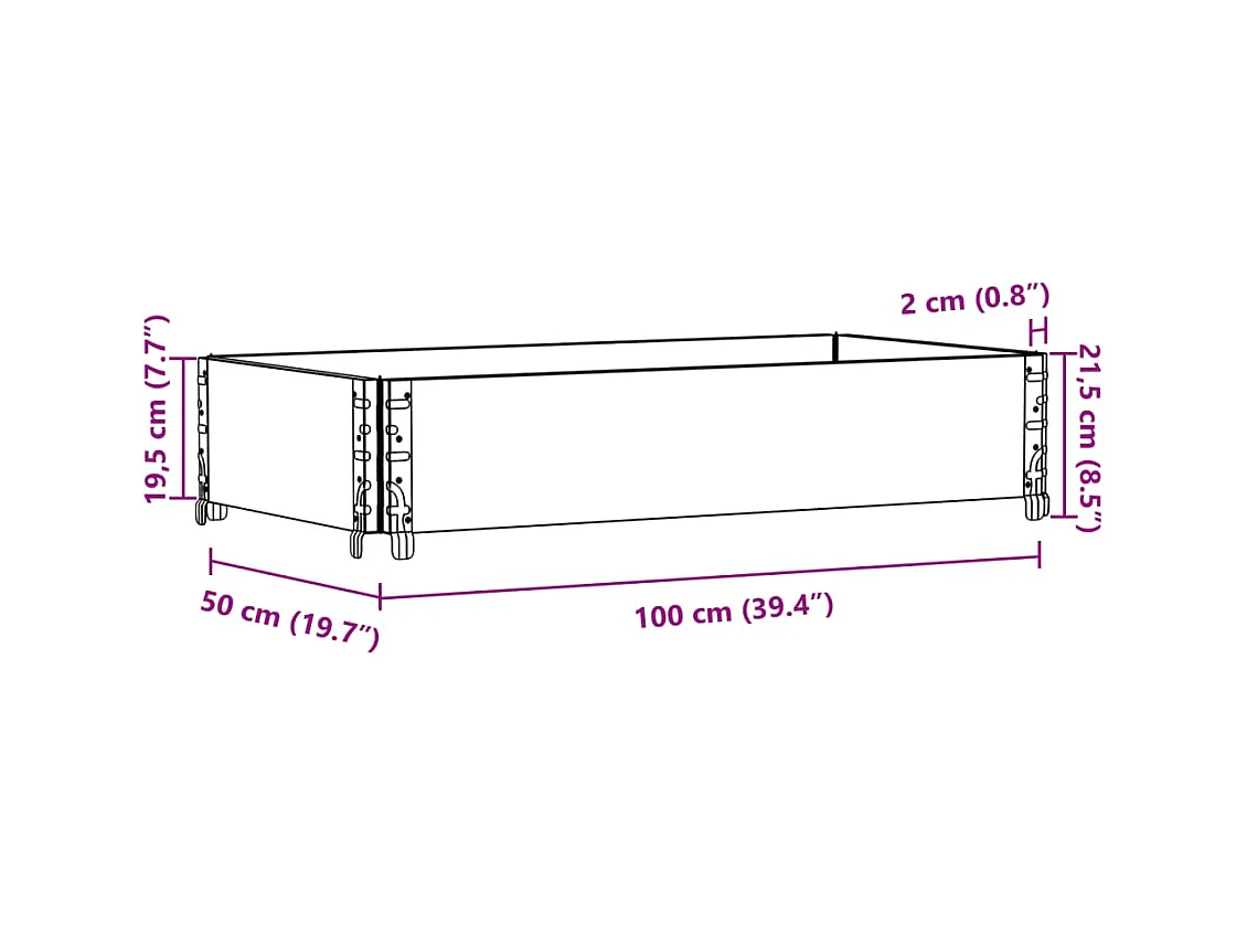 Jardinière bac lit surélevé bois marron 100 x 50 x 45433 cm 02_0037286