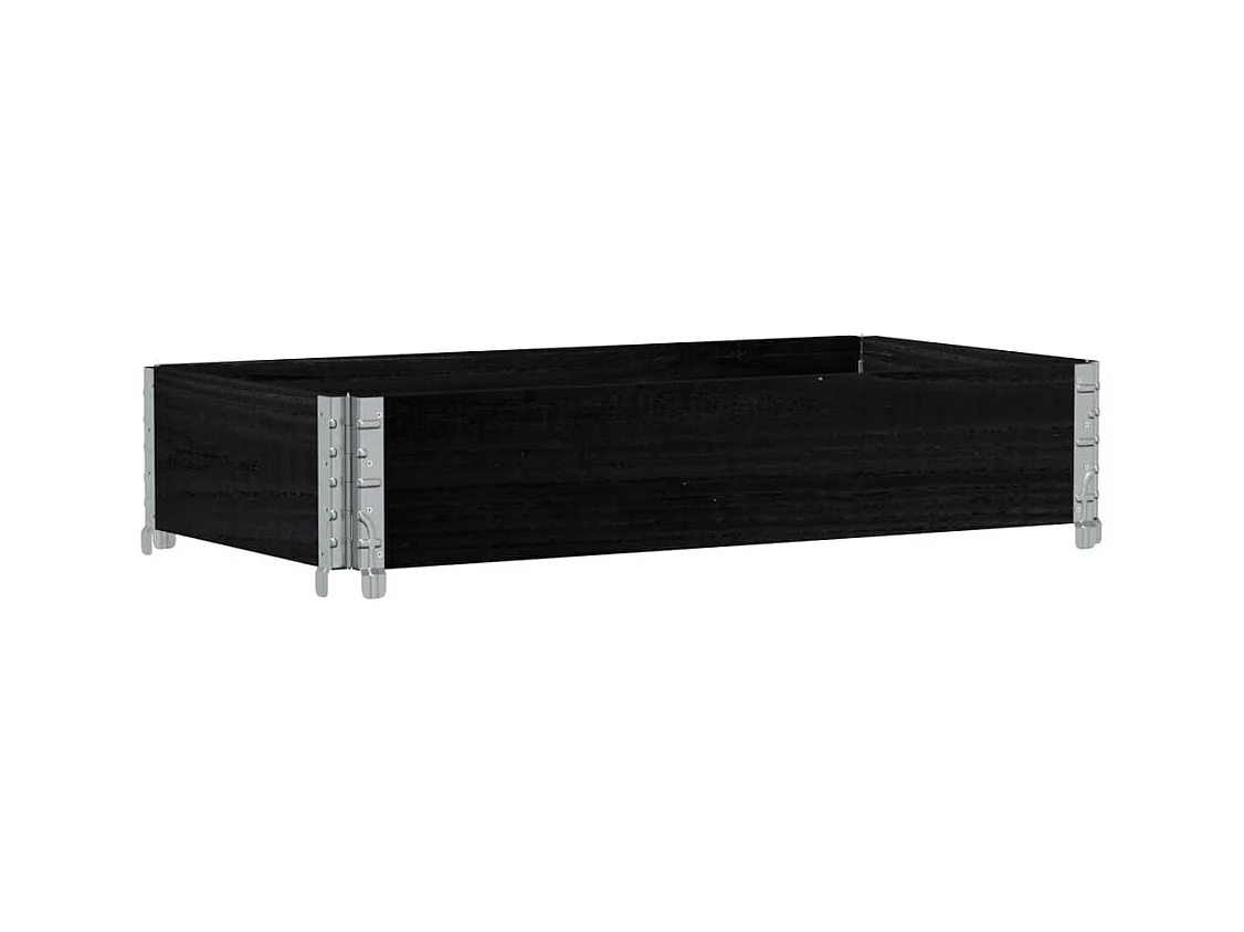Vassoio per fioriera aiuola rialzata piante fiori terrazza giardino 100 x 50 cm legno massello di pino nero 02_0037286
