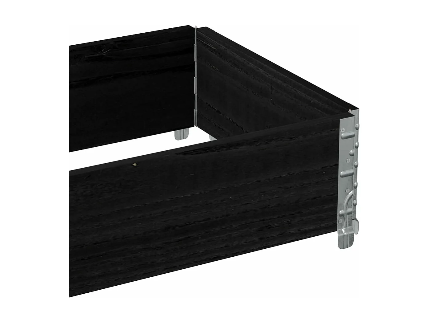 Vassoio per fioriera aiuola rialzata piante fiori terrazza giardino 100 x 50 cm legno massello di pino nero 02_0037286