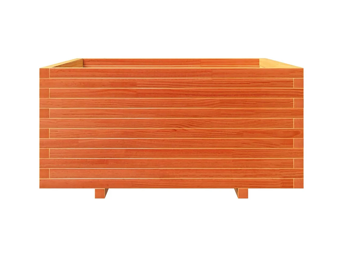 Jardinière bac lit surélevé bois marron 100 x 100 x 49.5 cm 02_0038423