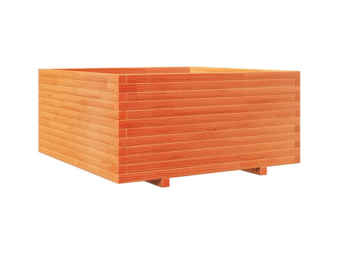 Jardinière bac lit surélevé bois marron 100 x 100 x 49.5 cm 02_0038423