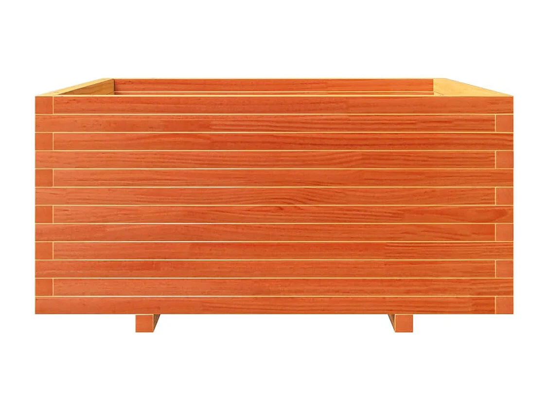 Jardinière bac lit surélevé bois marron 100 x 100 x 49.5 cm 02_0038423