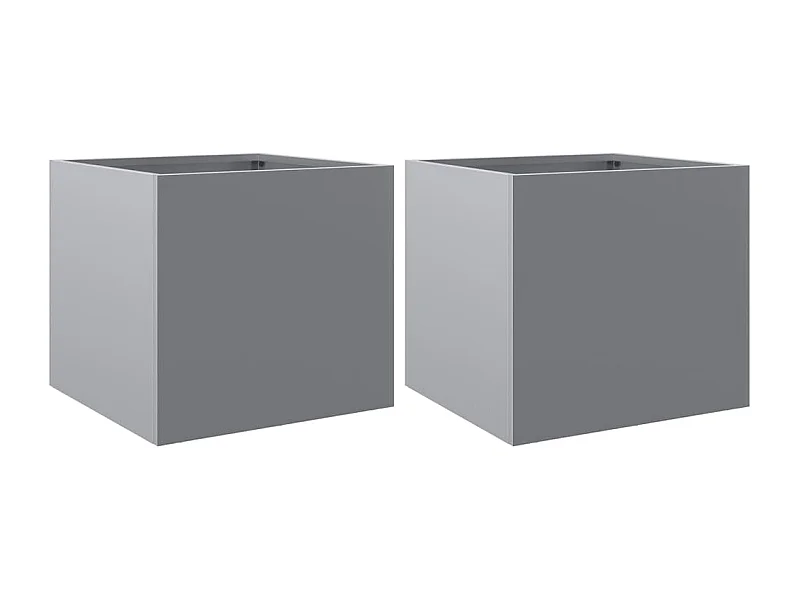 Jardinière bac lit surélevé argenté 32 x 30 x 29 cm 02_0039009