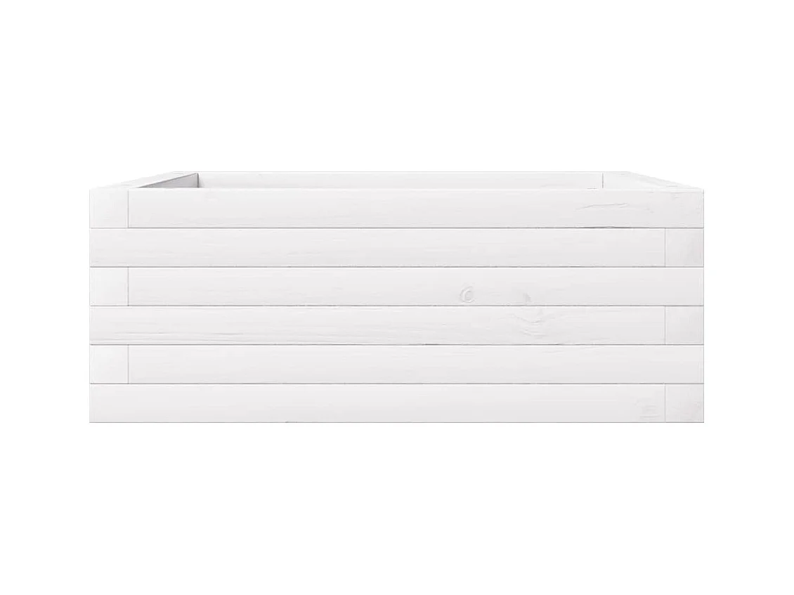 Jardinière bac lit surélevé bois blanche 60 x 60 x 23 cm 02_0037701