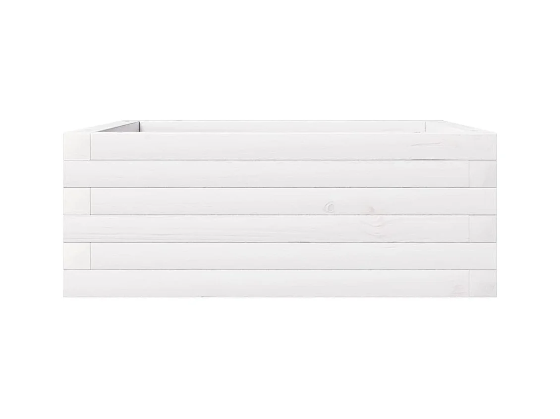 Jardinière bac lit surélevé bois blanche 60 x 60 x 23 cm 02_0037701