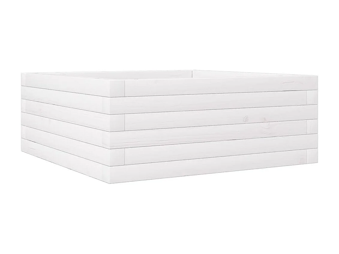 Macetero bancal elevado plantas flores terraza jardín 60 x 60 x 23 cm madera maciza de pino blanco 02_0037701