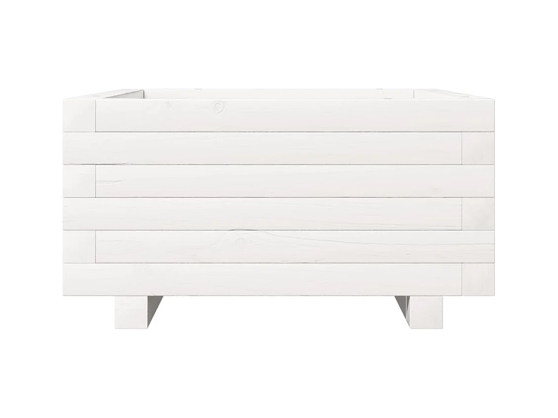 Jardinière bac lit surélevé bois blanche 50 x 50 x 45438 cm 02_0037633