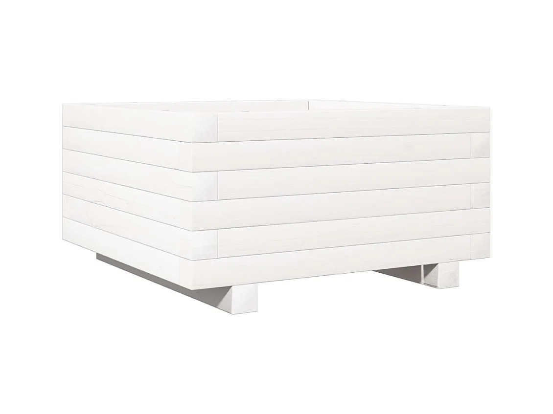 Jardinière bac lit surélevé bois blanche 50 x 50 x 45438 cm 02_0037633