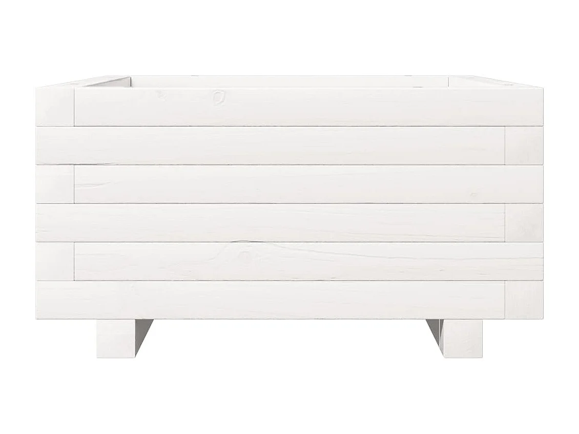 Macetero bancal elevado plantas flores terraza jardín 50 x 50 x 26,5 cm madera maciza de pino blanco 02_0037633