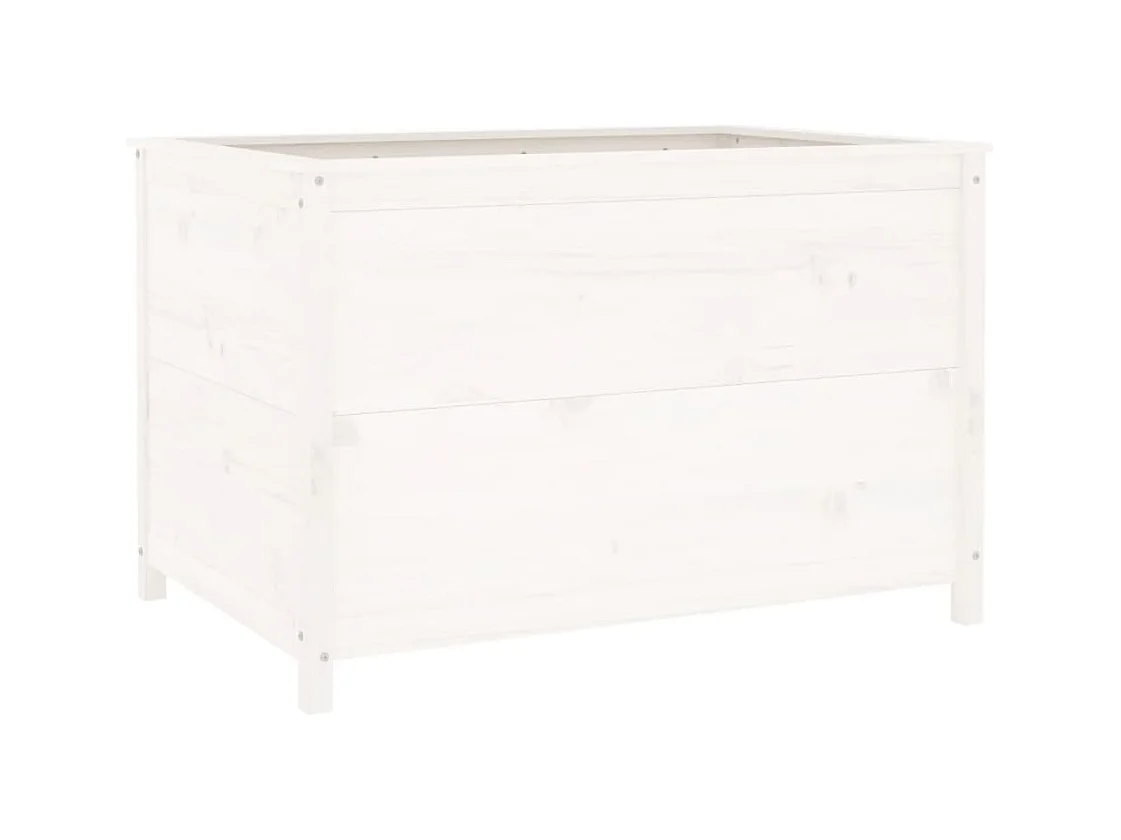 Jardinière bac lit surélevé bois blanche 119.5 x 82.5 x 78 cm 02_0039337