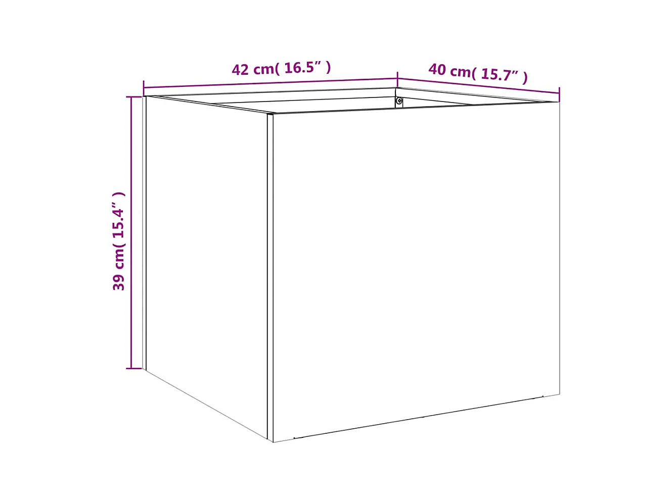Jardinière bac lit surélevé noire 42 x 40 x 39 cm 02_0038976