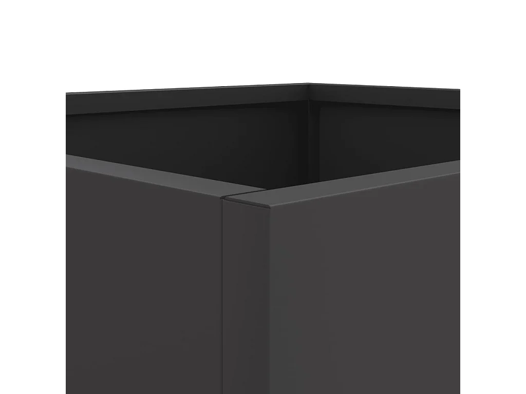 Vaso rialzato per fioriere piante fiori giardino terrazze set da 2 42 x 40 x 39 cm acciaio nero 02_0038976