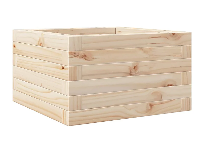 Macetero bancal elevado plantas flores terraza jardín 40 x 40 x 23 cm madera maciza de pino marrón 02_0037524