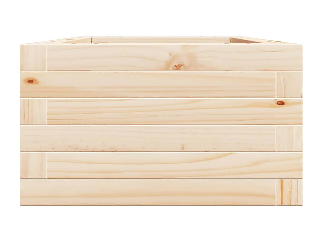 Macetero bancal elevado plantas flores terraza jardín 40 x 40 x 23 cm madera maciza de pino marrón 02_0037524