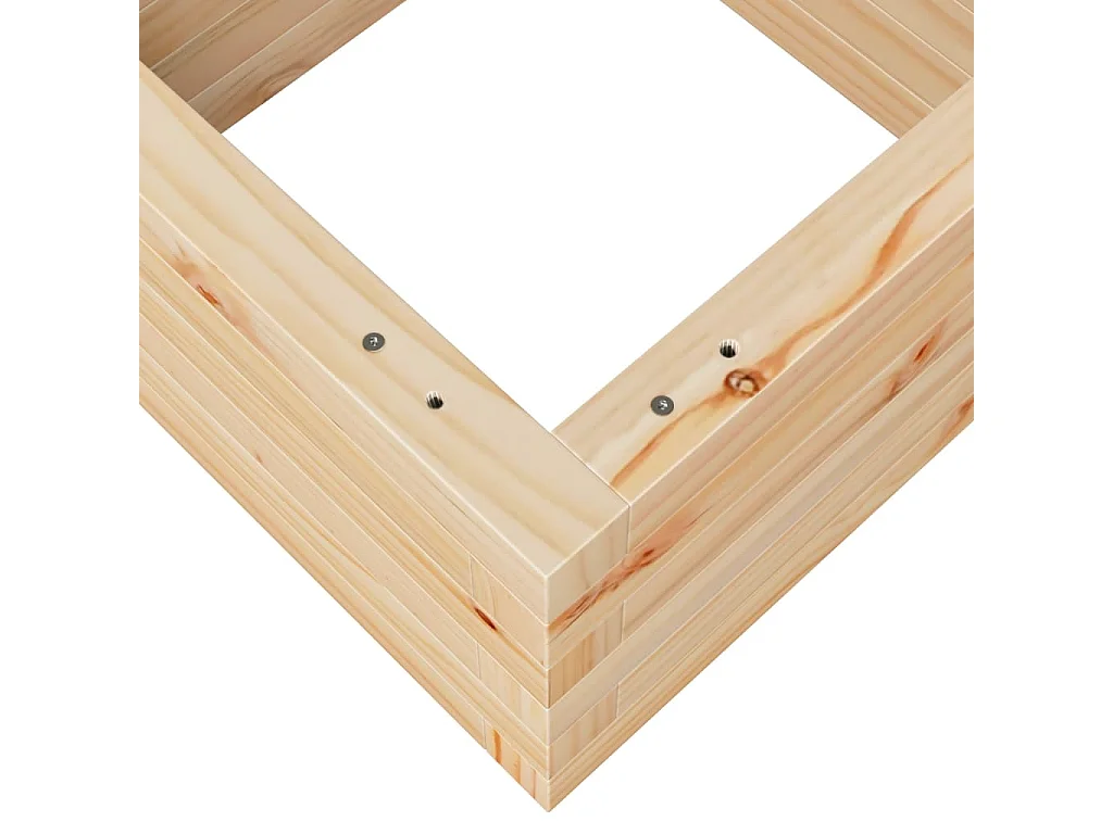 Vassoio per fioriera aiuola rialzata piante fiori terrazza giardino 40 x 40 x 23 cm legno di pino massiccio marrone 02_0037524