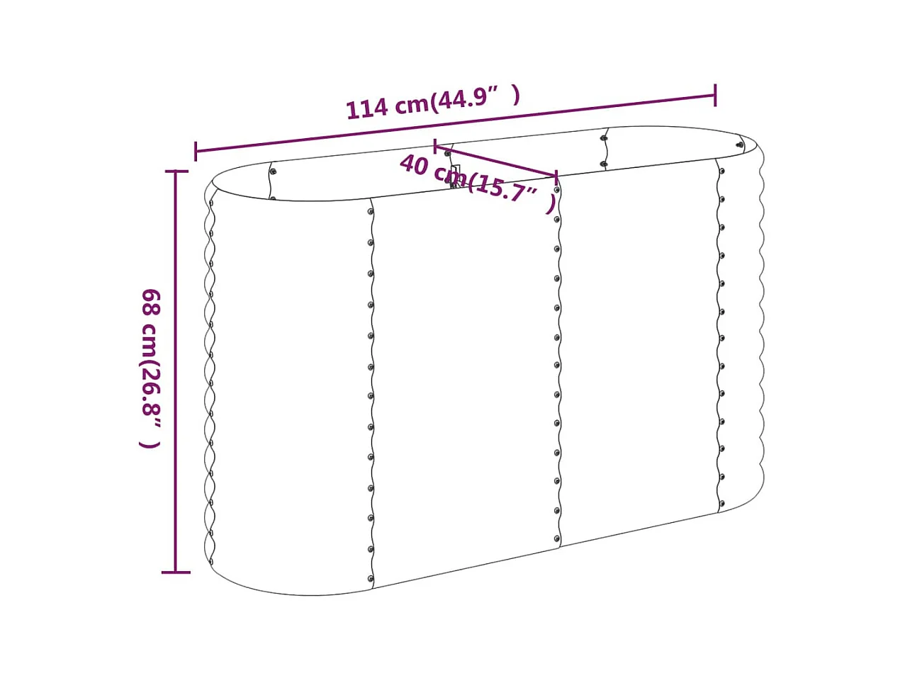 Jardinière bac lit surélevé 114 x 40 x 68 cm 02_0039574