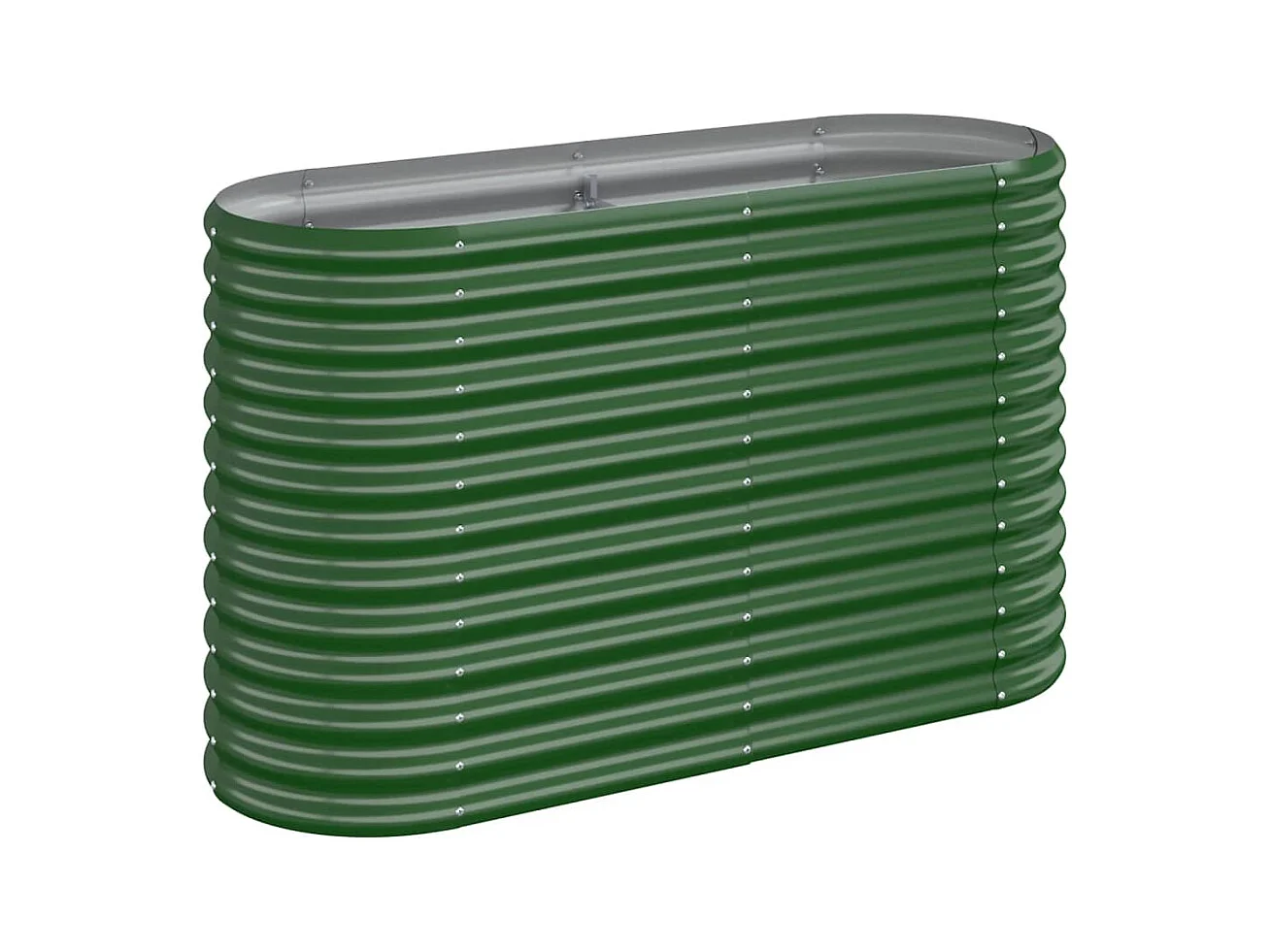 Bandeja para plantador canteiro elevado plantas flores terraço jardim jardim aço revestido a pó 114 x 40 x 68 cm verde 02_0039574