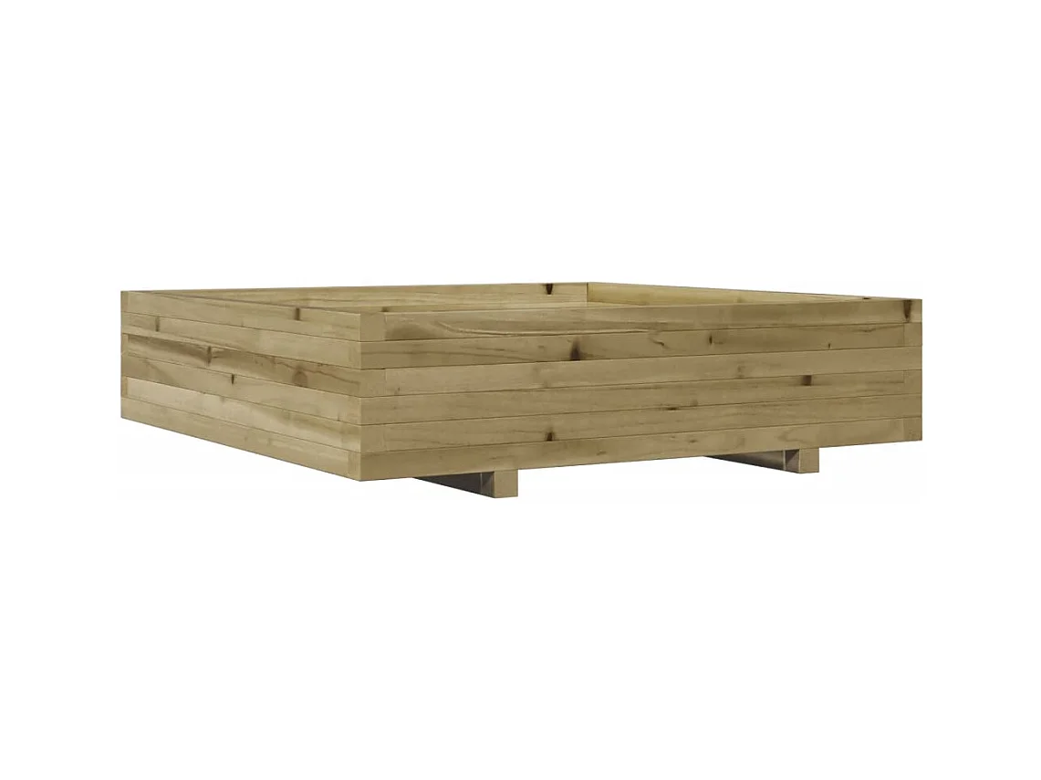Vassoio per fioriera aiuola rialzata piante fiori terrazza giardino 100 x 100 x 26,5 cm legno di pino impregnato marrone 02_0037253