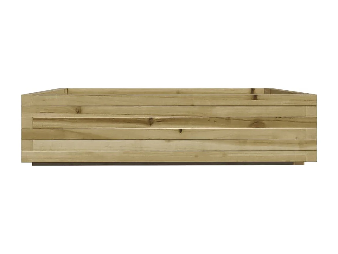 Macetero bancal elevado plantas flores terraza jardín 100 x 100 x 26,5 cm madera de pino impregnada marrón 02_0037253