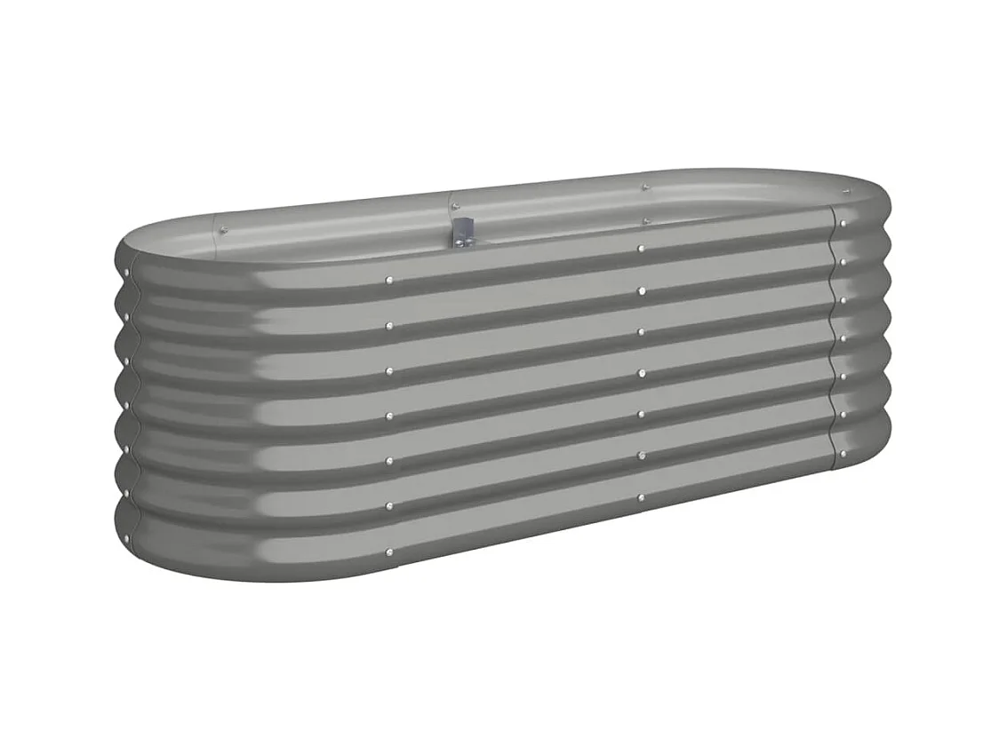 Vassoio per fioriera aiuola rialzata piante fiori terrazza giardino giardino acciaio verniciato a polvere 114 x 40 x 36 cm grigio 02_0039570