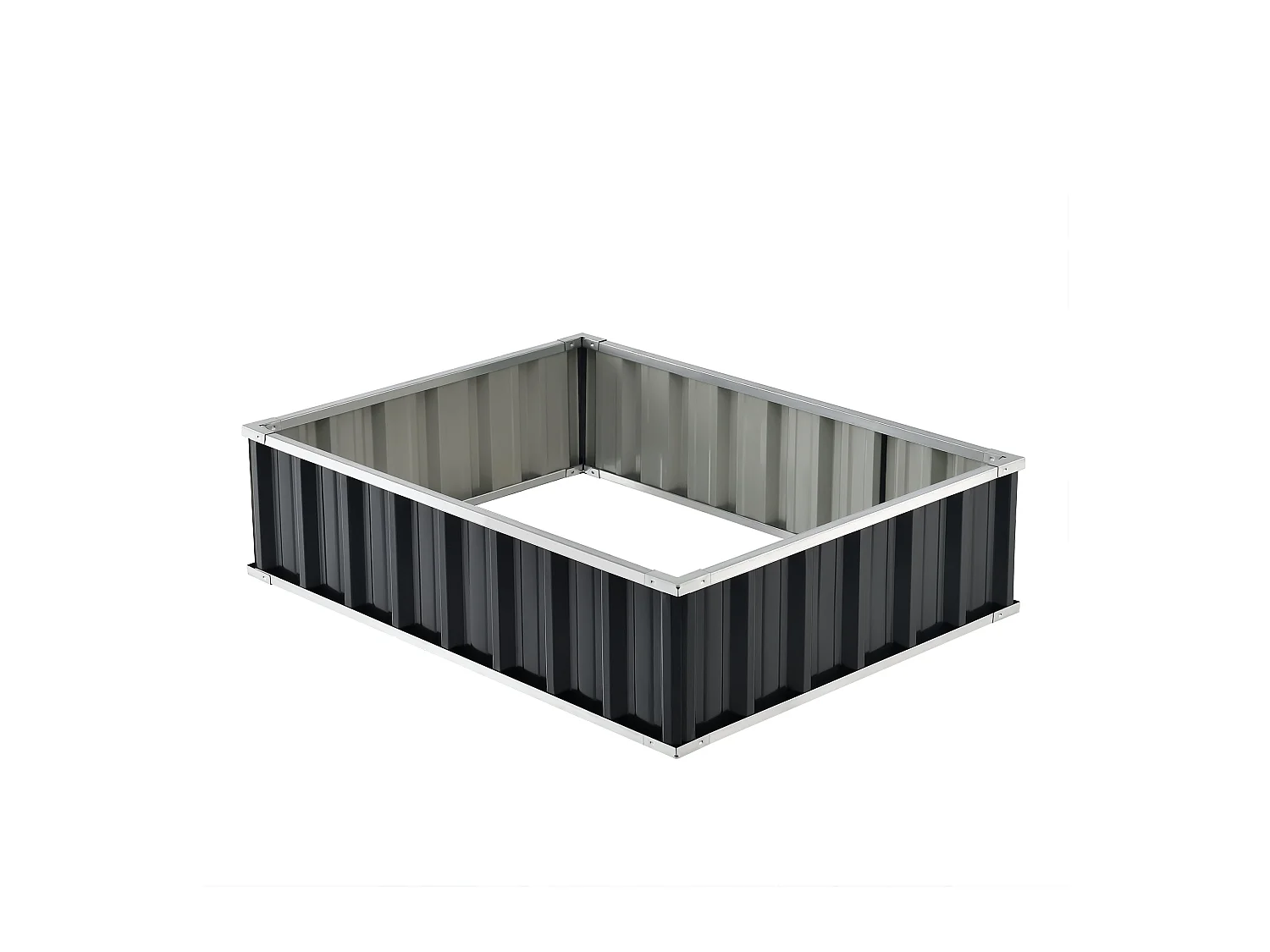 Fioriera rettangolare in acciaio zincato 118 x 90 x 30 cm antracite 03_0007190