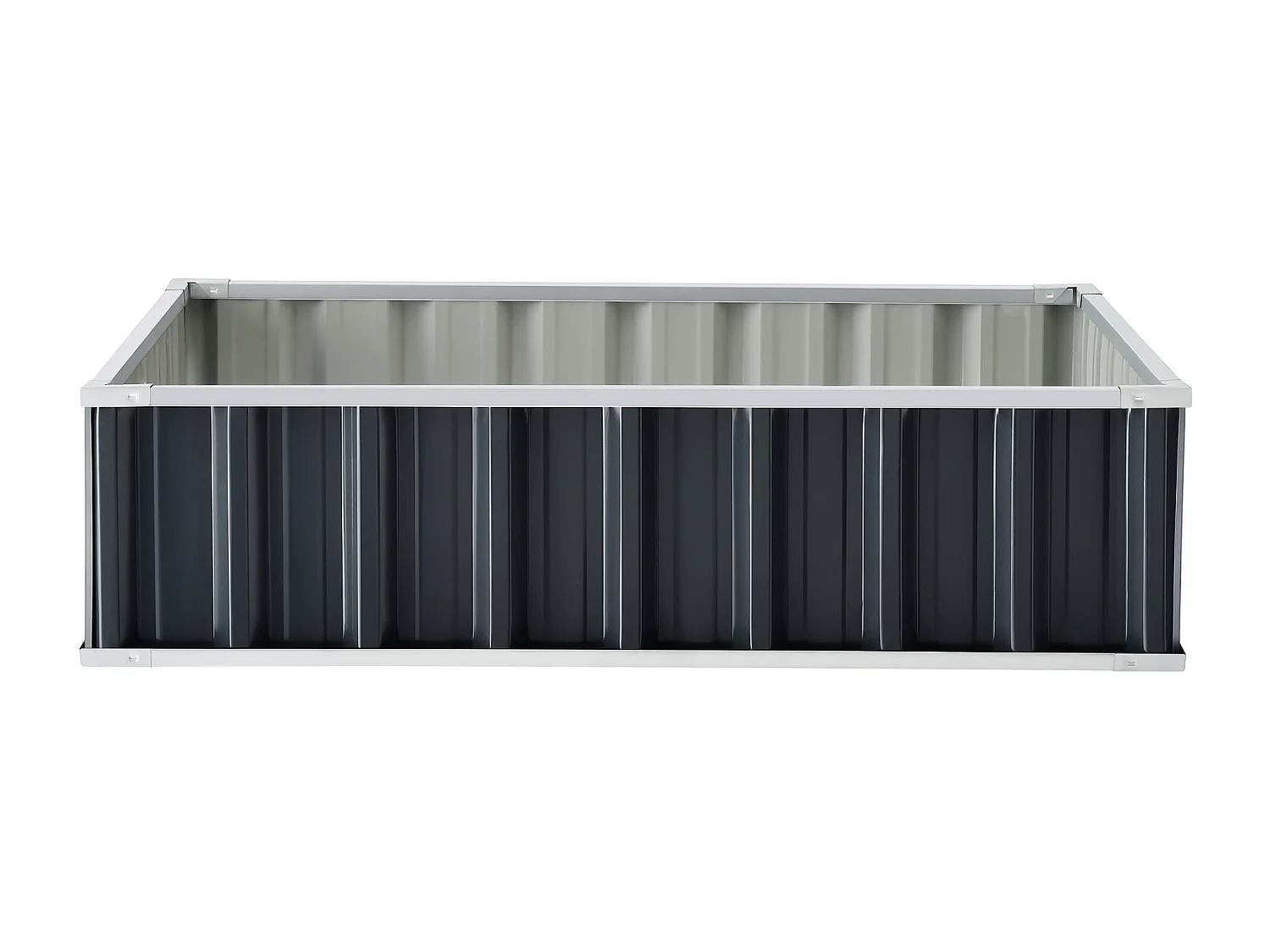 Floreira retangular em aço galvanizado 118 x 90 x 30 cm antracite 03_0007190