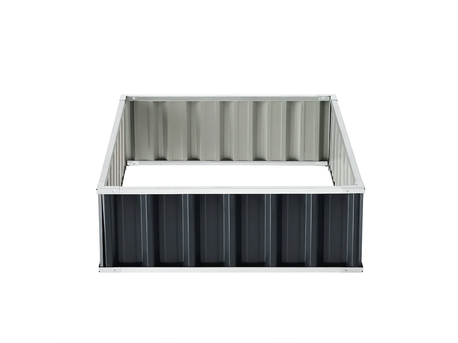 Floreira retangular em aço galvanizado 118 x 90 x 30 cm antracite 03_0007190