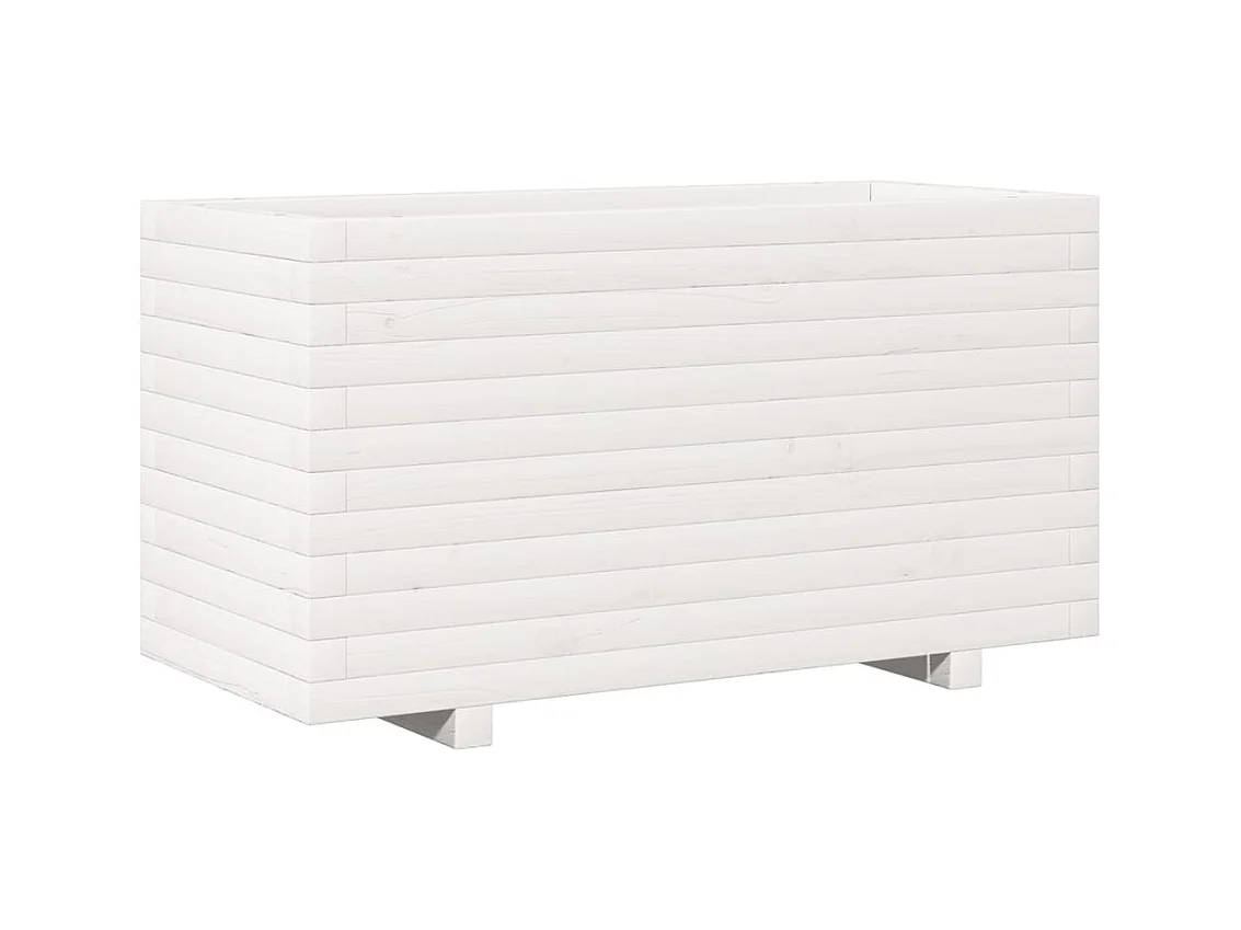 Jardinière bac lit surélevé bois blanche 90 x 40 x 49.5 cm 02_0037987