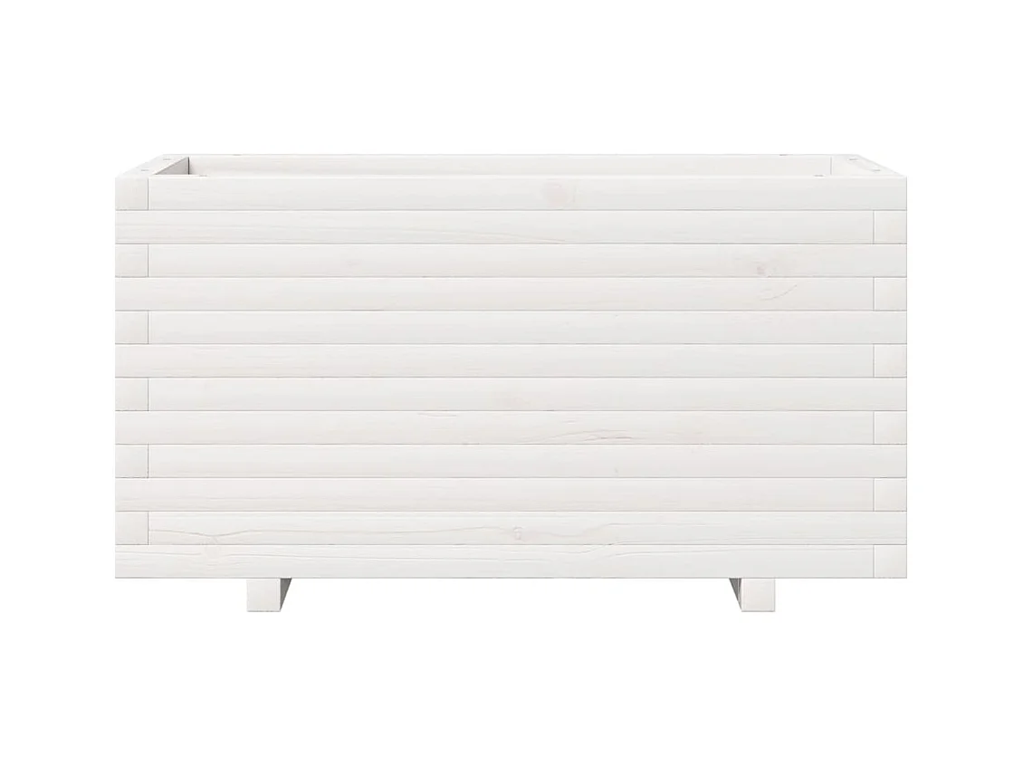 Jardinière bac lit surélevé bois blanche 90 x 40 x 49.5 cm 02_0037987