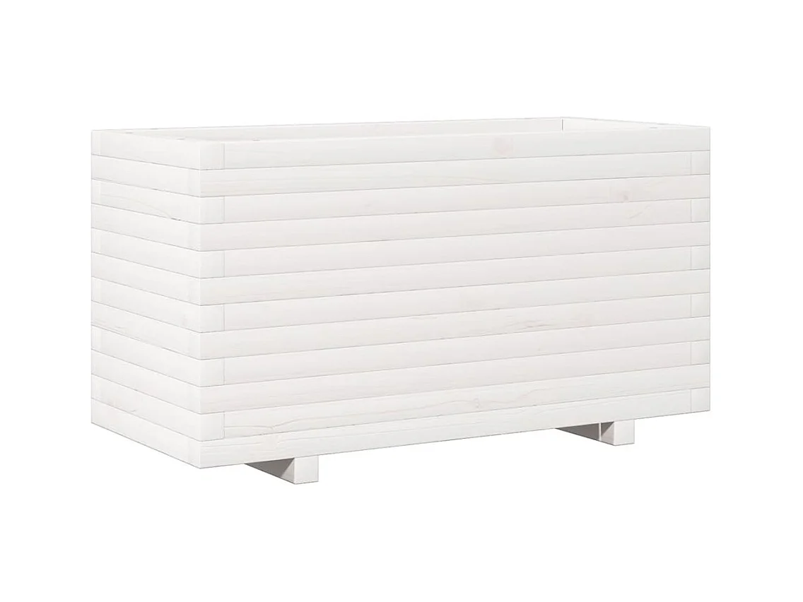 Jardinière bac lit surélevé bois blanche 90 x 40 x 49.5 cm 02_0037987