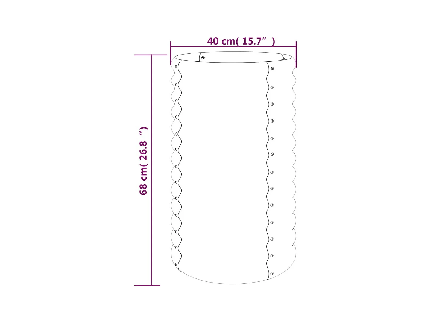Jardinière bac lit surélevé argenté 40 x 40 x 68 cm 02_0038576
