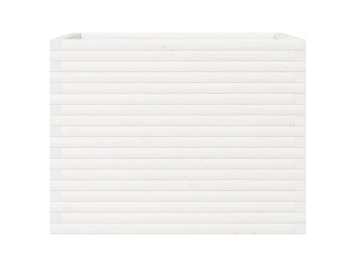 Jardinière bac lit surélevé bois blanche 90 x 60 x 68.5 cm 02_0038033