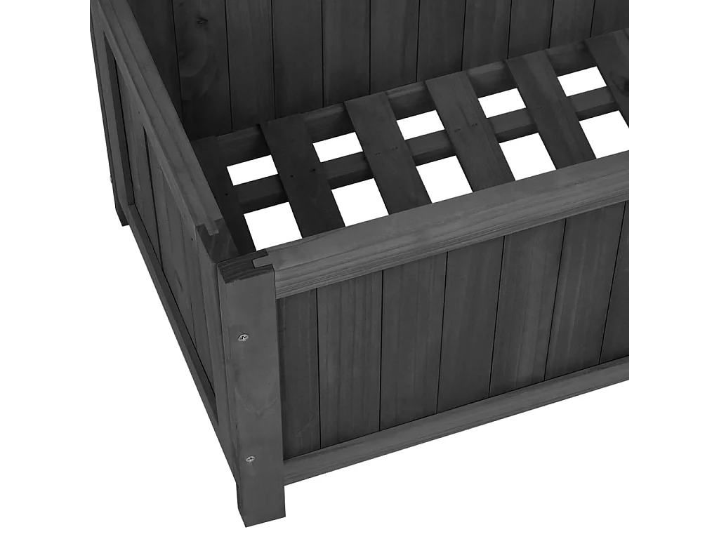 Macetero bancal elevado plantas flores terraza jardín enrejado jardín 70 x 30 x 135 cm madera de abeto negro 02_0038851