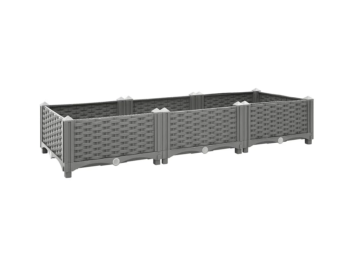 Jardinière bac lit surélevé grise 120 x 40 x 23 cm 02_0039197