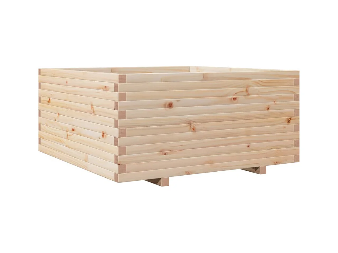 Jardinière bac lit surélevé bois marron 100 x 100 x 49.5 cm 02_0037262