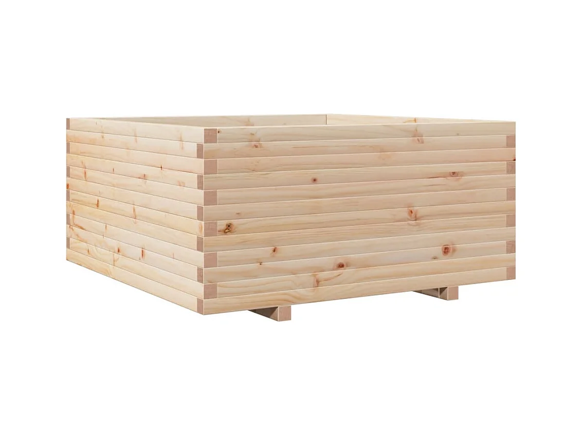 Jardinière bac lit surélevé bois marron 100 x 100 x 49.5 cm 02_0037262