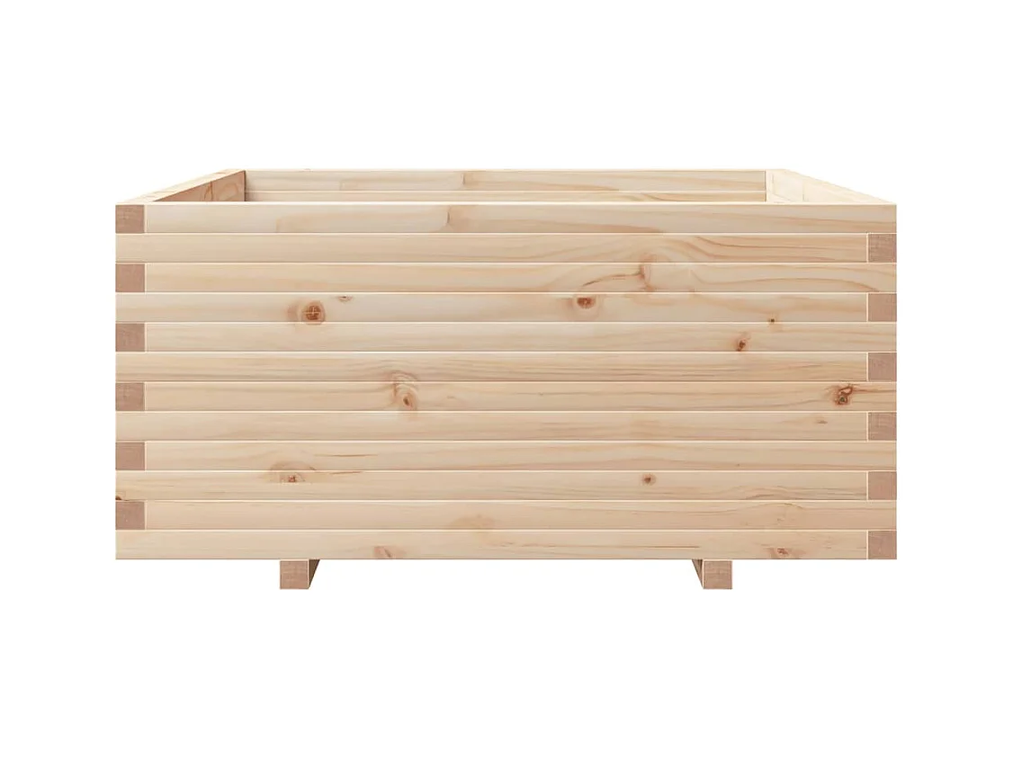 Jardinière bac lit surélevé bois marron 100 x 100 x 49.5 cm 02_0037262