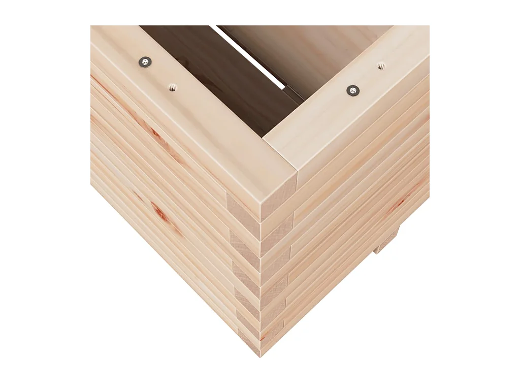 Jardinière bac lit surélevé bois marron 100 x 100 x 49.5 cm 02_0037262