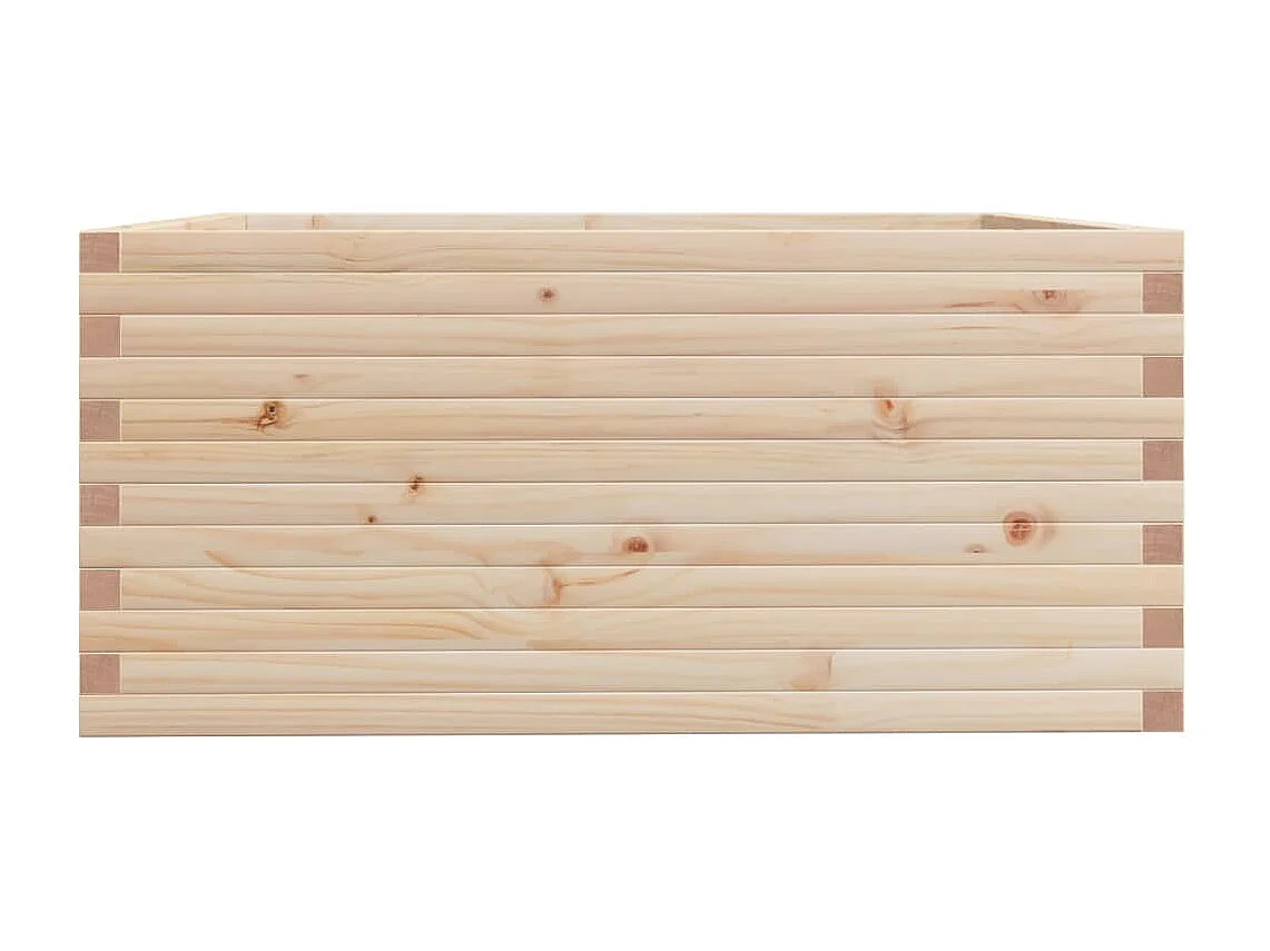 Macetero bancal elevado plantas flores terraza jardín 100 x 100 x 49,5 cm madera maciza de pino marrón 02_0037262